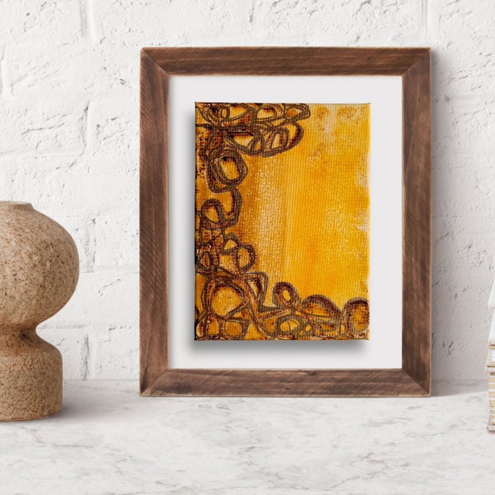 Original Wax Resist "Bali" Painting on Fine Art Canvas, 9x12